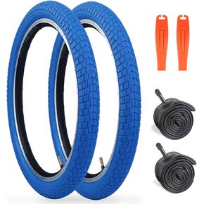 20 Inch Bike Tires 20 x 2.125 Bicycle Tires for 20 Inch Boys Girls Kid Bikes, MTB, BMX, 2 Pack 20" Bike Tyres with Inner Tubes, Pink/Blue/Black