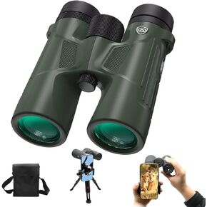 10X42 Binoculars for Adults and Kids with Phone Adapter and Tripod, High Power Binoculars for Bird Watching, Hunting, Cruise Travel, Hiking and Concert