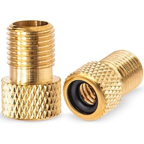 5PCS Brass Presta Valve Adapter, Convert Presta to Schrader Adaptor, Inflate Tire Using Standard Pump or Air Compressor for Bikes(Reticulated Grain Style)