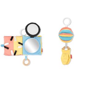 Skip Hop Discoverosity 6-Page Montessori-Inspired Soft Baby Activity Book + Baby Activity & Teether Stroller Toy, Montessori Inspired 3-in-1 Stroller Toy