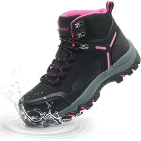 Kezhiho Waterproof Steel Toe Boots for Women Wide Width Non Slip Work Boots Lightweight Slip Resistant Safety Shoes Indestructible Construction Composite Toe Sneakers