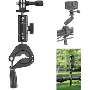 CAPART 360 Action Camera Bike Mount Handlebar Mount, for DJI OSMO Action 3 4 5 Pro Pocket 3 2 GoPro Max Hero 13 12 11 10 9 8 Insta360 X3 X4 Ace Pro, Ball Joint 360° Rotatable Quick Release Crab Clamp