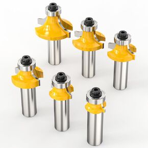 6pcs Roundover Detecing Router بت ، 1/2 بوصة شانك 1/8 "، 1/4" ، 5/16 "، 3/8" ، 7/16 "، 1/2" أدوات قاطع دائرة نصف قطرها
