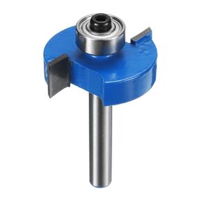 HARFINGTON T Slot Cutter Rabbet Router Bit 1/4" Shank 1-1/4" (31.7mm) x 3/8" (9.5mm) 2 Wing Carbide Slotting Cutter Rabbeting Slab Flattening Router Bits for Wood