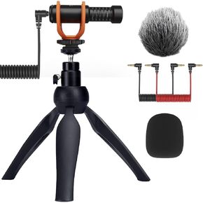 بيكسل M80 ميكروفون الكاميرا ، البندقية ميكروفون احترافية Super Cardioid VideoMicro مثالية لكاميرات Canon EOS وكاميرات Nikon DSLR و Camcorders