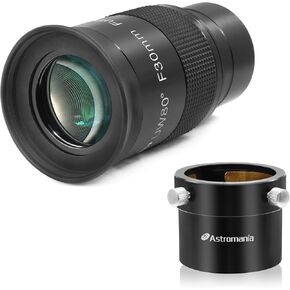 Astromania Adaptor T2 Female Thread to 2" - Bundle with - Fully Multi-Coated 2" Ultra-Wide 80 Degree Eyepiece F30mm