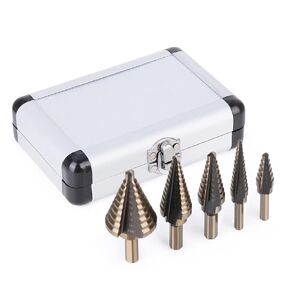 5pcs/Kit Cobalt Step Core Drill Bits ، HSS Hole Saw Shaw Unibit Triangular Shank for Metal Drilling Wood Plastic Tools