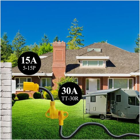 سلك محول الطاقة RV - 50 أمبير ذكر إلى 30 أمبير أنثى، 12 بوصة 10/3 STW NEMA14-50P قابس ذكر 50 أمبير إلى وعاء أنثى TT-30R 30 أمبير، مصنف لـ 30 أمبير/125 فولت (CR5030) in Saudi Arabia
