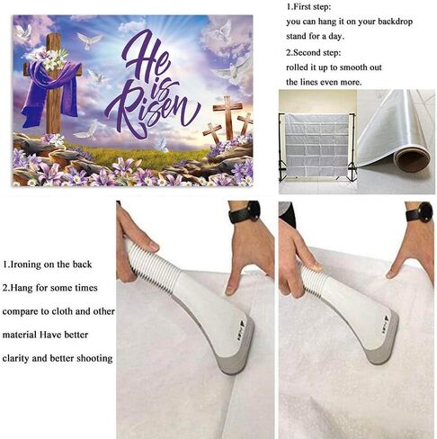 He is Risen Backdrop 7x5FT Religious Cross Easter Jesus Photography Background Resurrection of Jesus Easter Party Decorations Church Event Supplies in Saudi Arabia