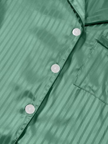 Remidoo Women's Short Sleeve Button Down Satin 2 Piece Pajama Set Sleepwear in Kuwait