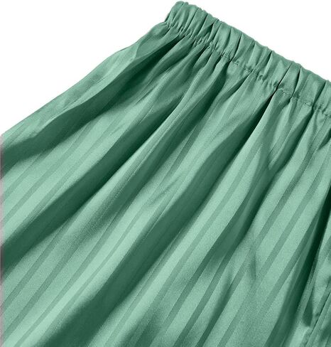 Remidoo Women's Short Sleeve Button Down Satin 2 Piece Pajama Set Sleepwear in Kuwait