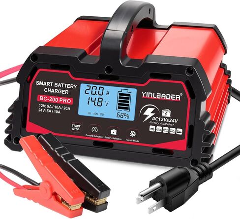 Battery Charger 0-40A 12V/24V Lead Acid(AGM, STD, Gel, Deep Cycle Batteries) and 12V LiFePO4 Smart Trickle Charger, Maintainer w/Battery Repair, for Car, Boat, Motorcycle,Lawn Mower in Saudi Arabia