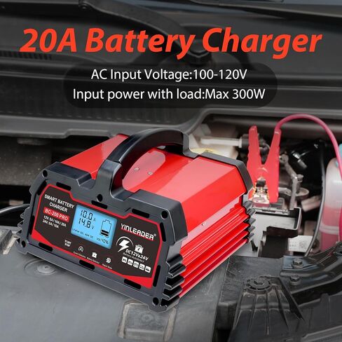 Battery Charger 0-40A 12V/24V Lead Acid(AGM, STD, Gel, Deep Cycle Batteries) and 12V LiFePO4 Smart Trickle Charger, Maintainer w/Battery Repair, for Car, Boat, Motorcycle,Lawn Mower in Saudi Arabia