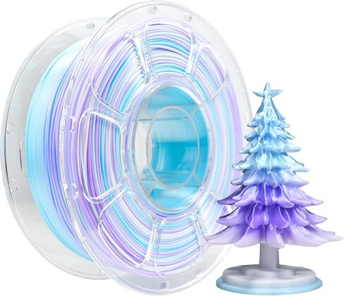 iBOSS Gradient PLA Plus (PLA+) خيوط طابعة ثلاثية الأبعاد 1.75 مم+/-0.02 مم، بكرة 1 كجم (2 2 رطل) خيوط طباعة ثلاثية الأبعاد شفافة مزدوجة اللون، خيوط PLA Pro ثلاثية الأبعاد، تناسب معظم طابعات FDM (أزرق أرجواني شفاف) in Saudi Arabia