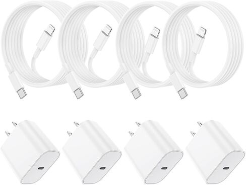 Essri شاحن سريع لشحن iPhone سريع الشحن، متوافق مع iPhone 14 13 12 Pro/14 Plus/13 Pro Max/11/XS Max/XR، كابل USB C إلى Lightning بطول 3 أقدام مع كتلة شاحن سريع USB C بقدرة 20 واط - 3 عبوات in Kuwait