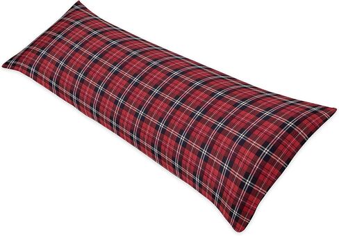 Sweet Jojo Designs Red and Black Woodland Plaid Flannel Body Pillow Case Cover for Rustic Patch Collection (Pillow Not Included) in Saudi Arabia