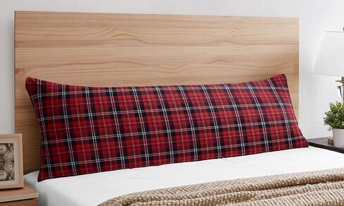 Sweet Jojo Designs Red and Black Woodland Plaid Flannel Body Pillow Case Cover for Rustic Patch Collection (Pillow Not Included) in Saudi Arabia