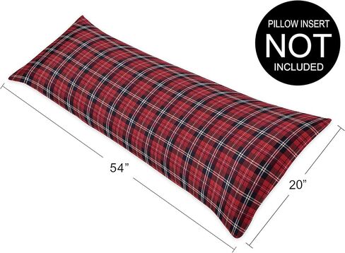 Sweet Jojo Designs Red and Black Woodland Plaid Flannel Body Pillow Case Cover for Rustic Patch Collection (Pillow Not Included) in Saudi Arabia