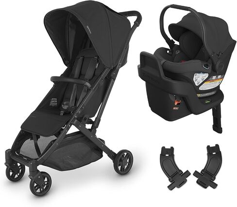UPPAbaby Travel System, Includes Minu V2 Stroller + Aria Lightweight Car Seat Combo/Adapters, Bumper Bar, Car Seat, Base + Infant Insert Included/Jake (Charcoal) in Saudi Arabia