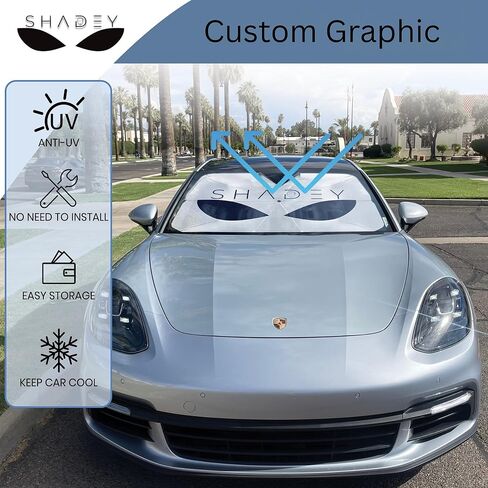 Retractable Car Sunshade for Windshield, Foldable, UV Protection Car Cover, Outdoor Use, Perfect for Sedans SUV's and Coupes (Classic Black) in Kuwait