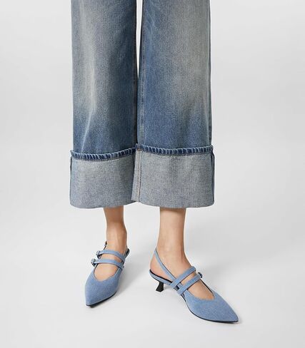 Arromic Women Histen Heals Mary Jane Jane Slingback مدببة بمضخات إصبع قدم منخفضة أحذية حزام الكاحل للعمل ، وحفل الزفاف ، والمناسبات الرسمية in Kuwait