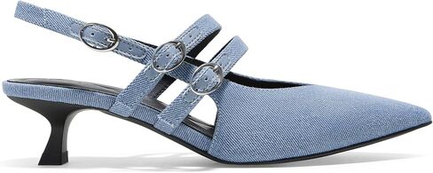 Arromic Women Histen Heals Mary Jane Jane Slingback مدببة بمضخات إصبع قدم منخفضة أحذية حزام الكاحل للعمل ، وحفل الزفاف ، والمناسبات الرسمية in Kuwait