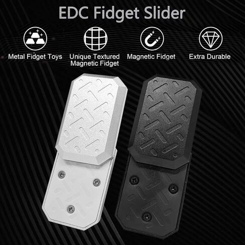 OBEST Fidget Slider مسدس ينزلق في اتجاهات متعددة لعبة تململ مغناطيس للبالغين لعبة Fidget Slider للكبار لتخفيف التوتر ADHD مكتب تململ لعبة فضية معدنية in Kuwait