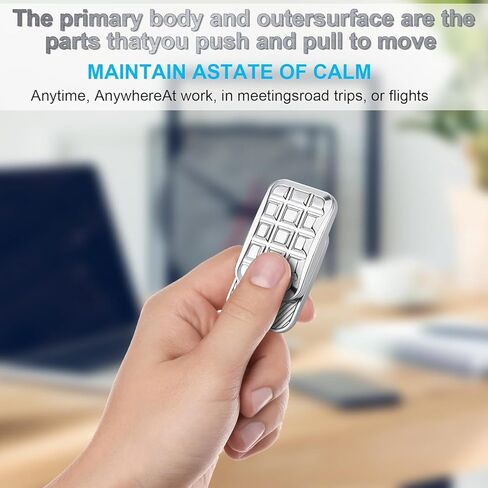 OBEST Fidget Slider Hexagon Sliding in Multiple Directions Fidget Toy Magnet for Adults Fidget Slider Adult Toy Stress Relief ADHD Office Fidget Toy Silver Metal in Kuwait