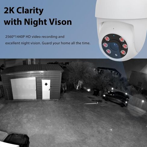 iMaihom Floodlight Camera Outdoor, 2K QHD Smart Home Security Cam with Motion-Activated, 5500LM Brightness 5 Heads Light, 360° Pan & Tilt, 2-Way Audio, Cloud/SD Storage, Color Night Vision in Kuwait