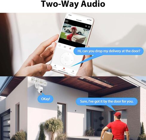 iMaihom Floodlight Camera Outdoor, 2K QHD Smart Home Security Cam with Motion-Activated, 5500LM Brightness 5 Heads Light, 360° Pan & Tilt, 2-Way Audio, Cloud/SD Storage, Color Night Vision in Kuwait