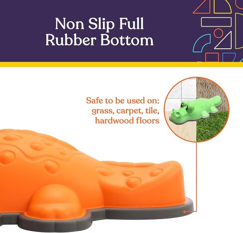 Special Supplies Stepping Stones for Kids - Set of 6 Turtle Balance Blocks - Indoor/Outdoor Play - Child Safe Rubber, Non-Slip Edging - Promotes Coordination, Balance, Strength in Kuwait
