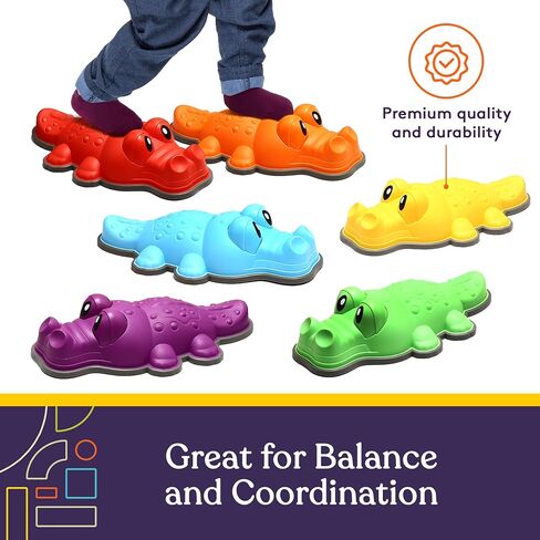 Special Supplies Stepping Stones for Kids - Set of 6 Turtle Balance Blocks - Indoor/Outdoor Play - Child Safe Rubber, Non-Slip Edging - Promotes Coordination, Balance, Strength in Kuwait