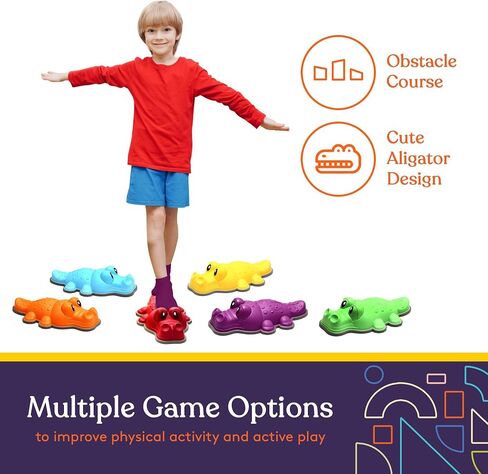 Special Supplies Stepping Stones for Kids - Set of 6 Turtle Balance Blocks - Indoor/Outdoor Play - Child Safe Rubber, Non-Slip Edging - Promotes Coordination, Balance, Strength in Kuwait