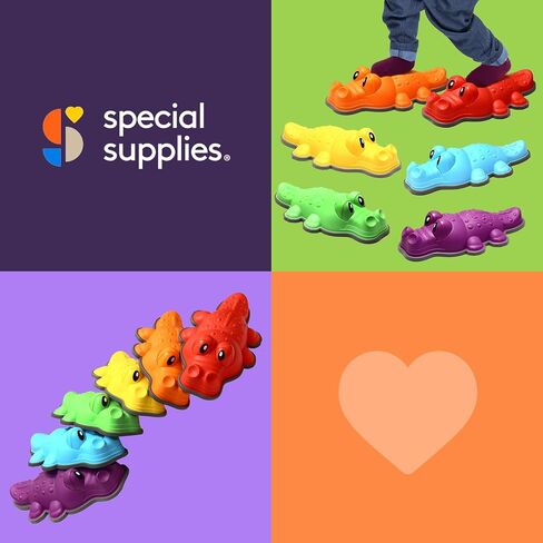 Special Supplies Stepping Stones for Kids - Set of 6 Turtle Balance Blocks - Indoor/Outdoor Play - Child Safe Rubber, Non-Slip Edging - Promotes Coordination, Balance, Strength in Kuwait