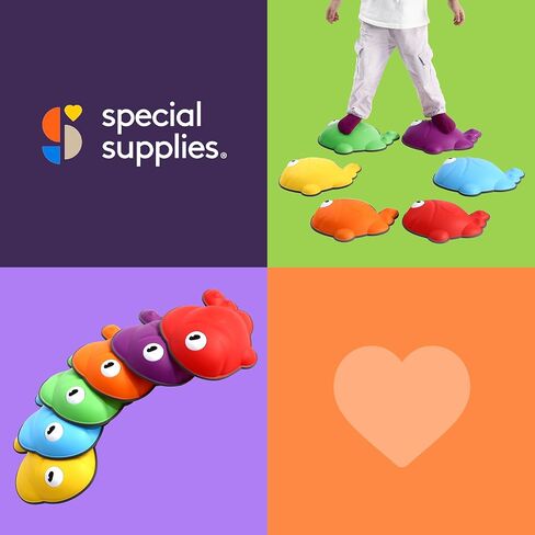 لوازم خاصة لأحجار الخطوات للأطفال - مجموعة من 6 مكعبات توازن السلحفاة - لعب داخلي/خارجي - مطاط آمن على الأطفال، حواف غير قابلة للانزلاق - تعزز التنسيق والتوازن والقوة in Kuwait