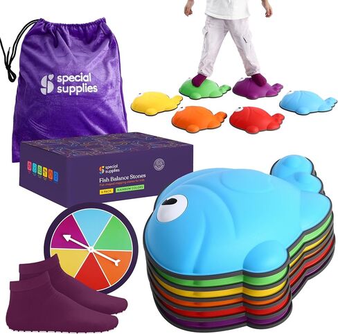 لوازم خاصة لأحجار الخطوات للأطفال - مجموعة من 6 مكعبات توازن السلحفاة - لعب داخلي/خارجي - مطاط آمن على الأطفال، حواف غير قابلة للانزلاق - تعزز التنسيق والتوازن والقوة in Kuwait