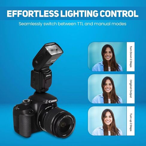 فلاش TTL المهني من Ultimaxx مع شاشة LCD وحالات Canon EOS 5DS 5SR 5S Mark IV 5D Mark IV 6D Mark II 7D 77D 90D M50 R RP REBEL SL3 T8I T7I in Saudi Arabia