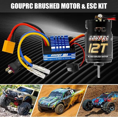 GOUPRC 550 12T Brushed Motor for Traxxas 1:10 RC Crawler Axial SCX10 TRX4 TRX6 AXI03007 HSP HPI Wltoys RC Car RC Boat in Kuwait