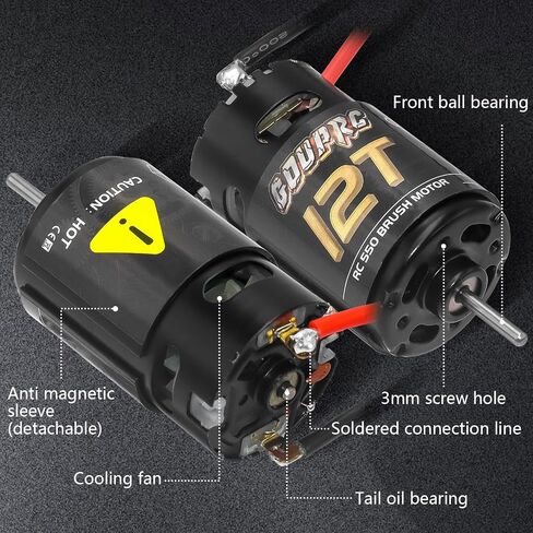 GOUPRC 550 12T Brushed Motor for Traxxas 1:10 RC Crawler Axial SCX10 TRX4 TRX6 AXI03007 HSP HPI Wltoys RC Car RC Boat in Kuwait