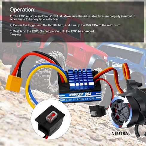 GOUPRC 550 12T Brushed Motor for Traxxas 1:10 RC Crawler Axial SCX10 TRX4 TRX6 AXI03007 HSP HPI Wltoys RC Car RC Boat in Kuwait