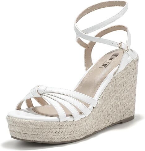 Idifu in4 Wedge Sandals for Women Espadrilles kal strap platform bandge alledges for women wedder bridal ladies wedge sandals summer summer sexy sexy strappy wedge shoes in Kuwait