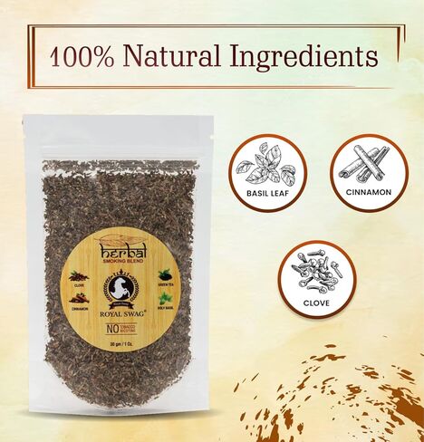 Ayurvedic Herbal - 100% Tobacco Free & 100% Nicotine Free Organic Herbs Mix Blend 20 Gram (0.7 oz) in Kuwait