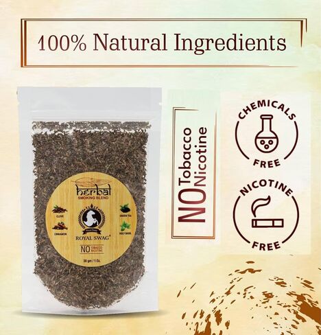 Ayurvedic Herbal - 100% Tobacco Free & 100% Nicotine Free Organic Herbs Mix Blend 20 Gram (0.7 oz) in Kuwait