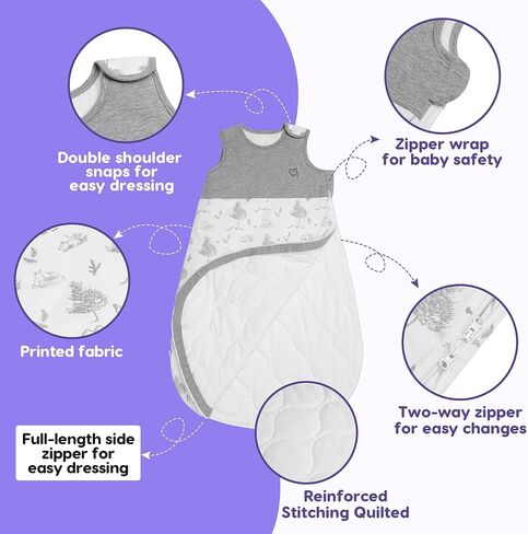 PuppyNap Sleep Sack 6-12 Months, 1.5 Tog Wearable Blanket Baby fits Newborns and Infants, Toddler Sleep Sack with 2-Way Zipper in Kuwait