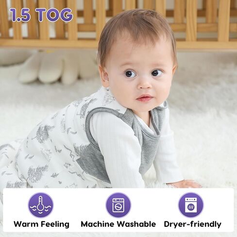 PuppyNap Sleep Sack 6-12 Months, 1.5 Tog Wearable Blanket Baby fits Newborns and Infants, Toddler Sleep Sack with 2-Way Zipper in Kuwait