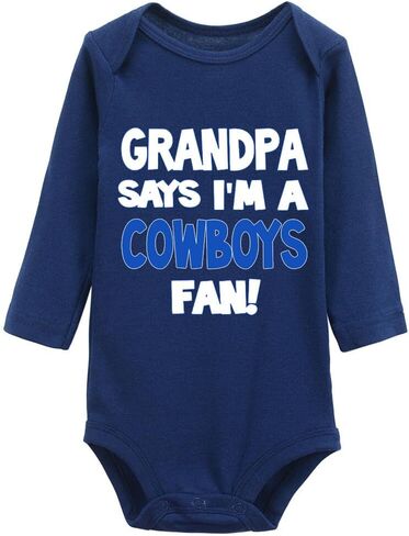 Grandpa Says I'm A Cowboys Fan Baby Bodysuit Baby Cowboys Fan Clothes in Kuwait