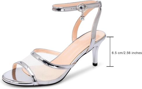 100FIXEO Women's High Heel Sandals - Fashionable Silver Open-Toe Summer Shoes for Weddings, Parties, Office & Evening Events in Saudi Arabia