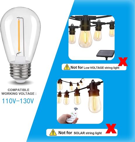 مصابيح LED LEG LEG LIGHT ، مصباح LED البديل C7 C7 PROCINAL LED لضوء السلسلة ، مصابيح مصباح الملح القاعدة E12 ، 0.6W ما يعادل 7W ، أبيض دافئ 2200 كيلو فولت ، 50 لتر ، 8 حزمة in Saudi Arabia
