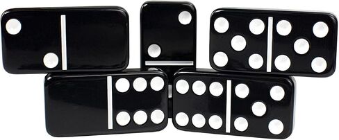 Dominos Set for Adults, Thick Purple Domino Double 6, Dominoes Set for Adults and Kids 28 Marbleized Purple Tiles Domino Set in Travel Leather Case, Classic Board Game in Saudi Arabia
