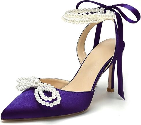 Pearl Heels Wedding Shoes for Bride Bow Wedding Heels Bridal Shoes in Kuwait
